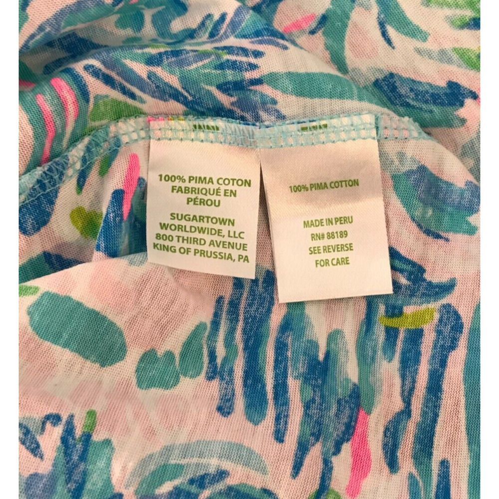 Lilly Pulitzer Loro Tank XXS Ibiza Cabana Cocktail Floral Ruffle Strap Top - Picture 8 of 9